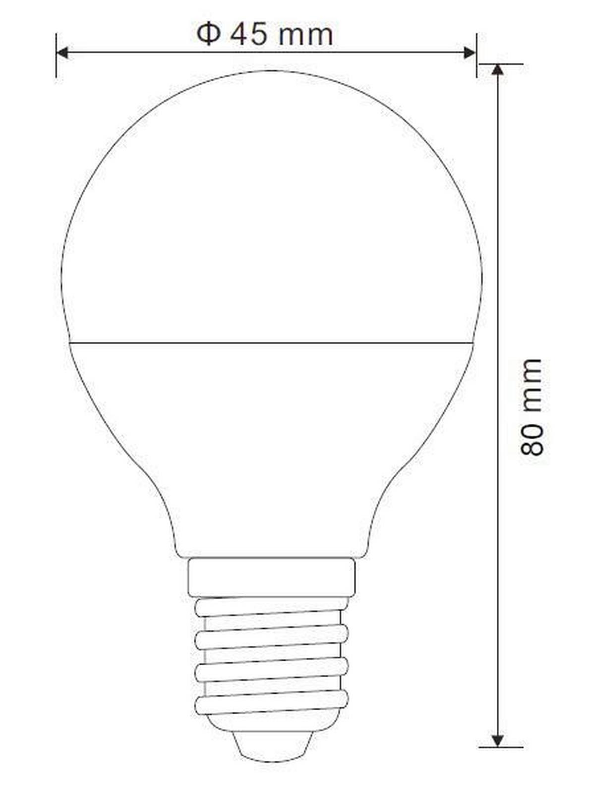LED Fényforrás 5w E14 - opál, Üveg (4,7/9cm)