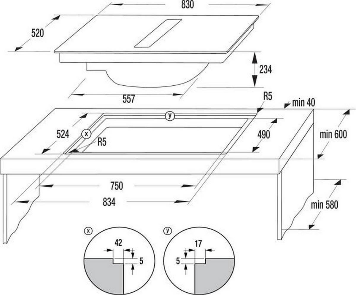 Backofenset Blackpower Schwarz - Schwarz, Glas/Metall (60/83cm) - Gorenje