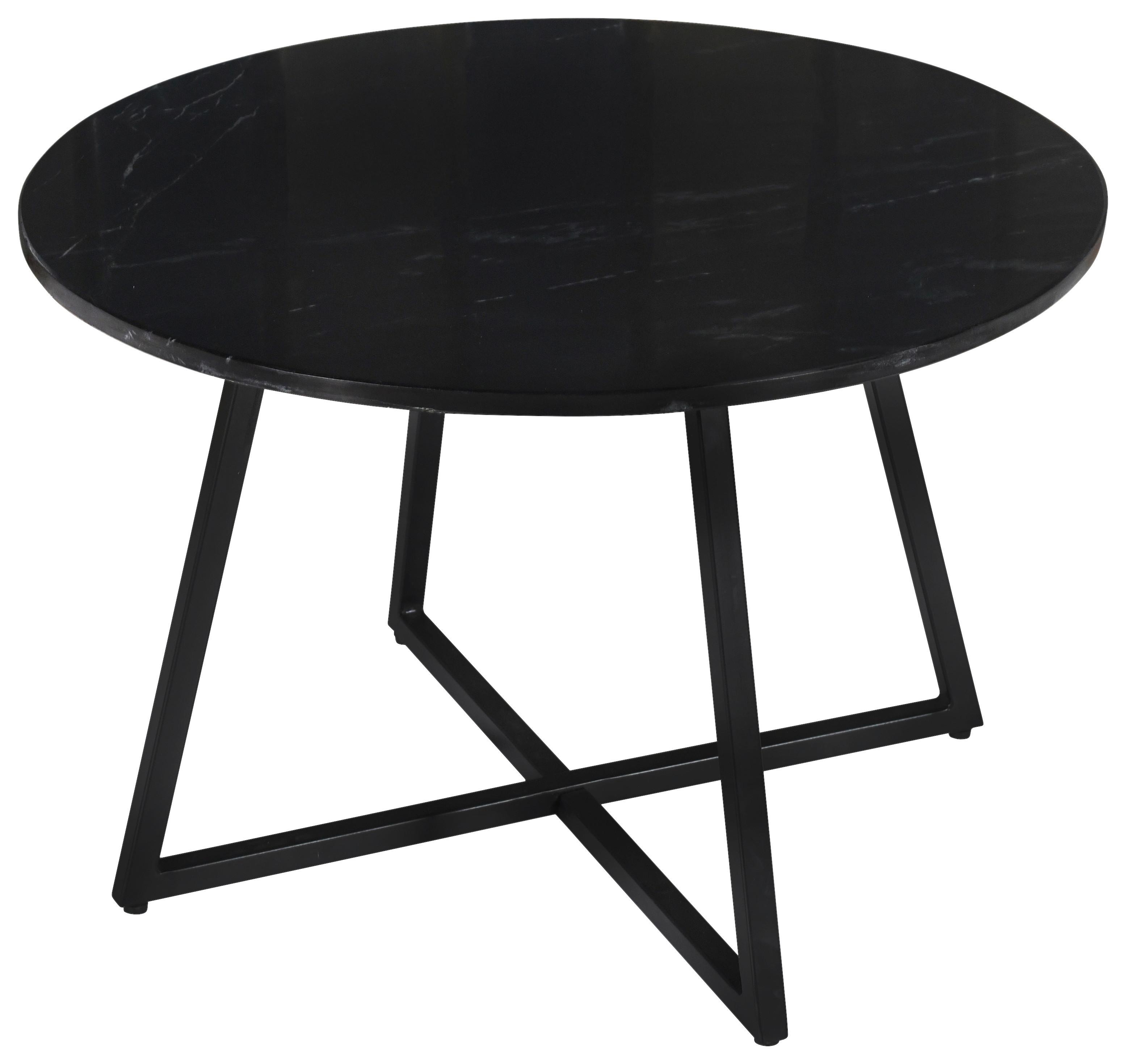 Klubska Miza Montevideo - črna, Moderno, kamen/kovina (65/44cm) - Mömax