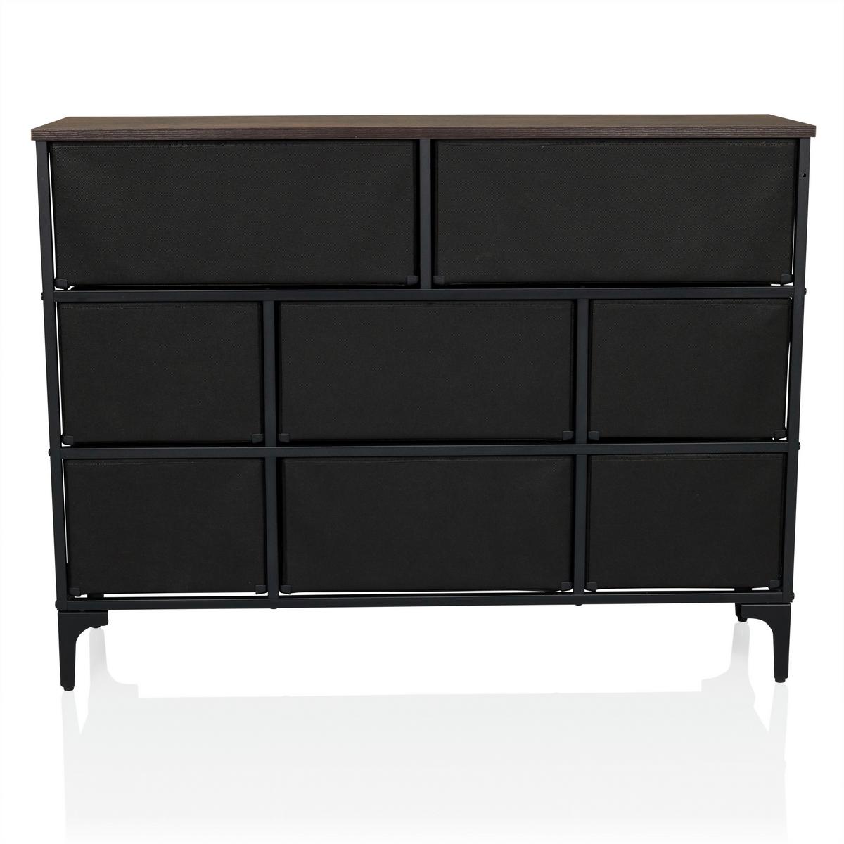 Komoda Ameriko B, Večbarvno - črna/večbarvno, Moderno, kovina/tekstil (102,5/77,5/30cm) - MID.YOU