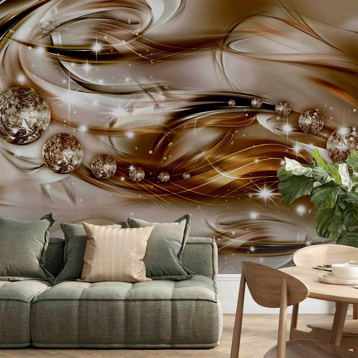 Fototapeta Chocolate Tide, 200x140cm - bež/rjava, Trendi, tekstil (200/140cm) - artgeist