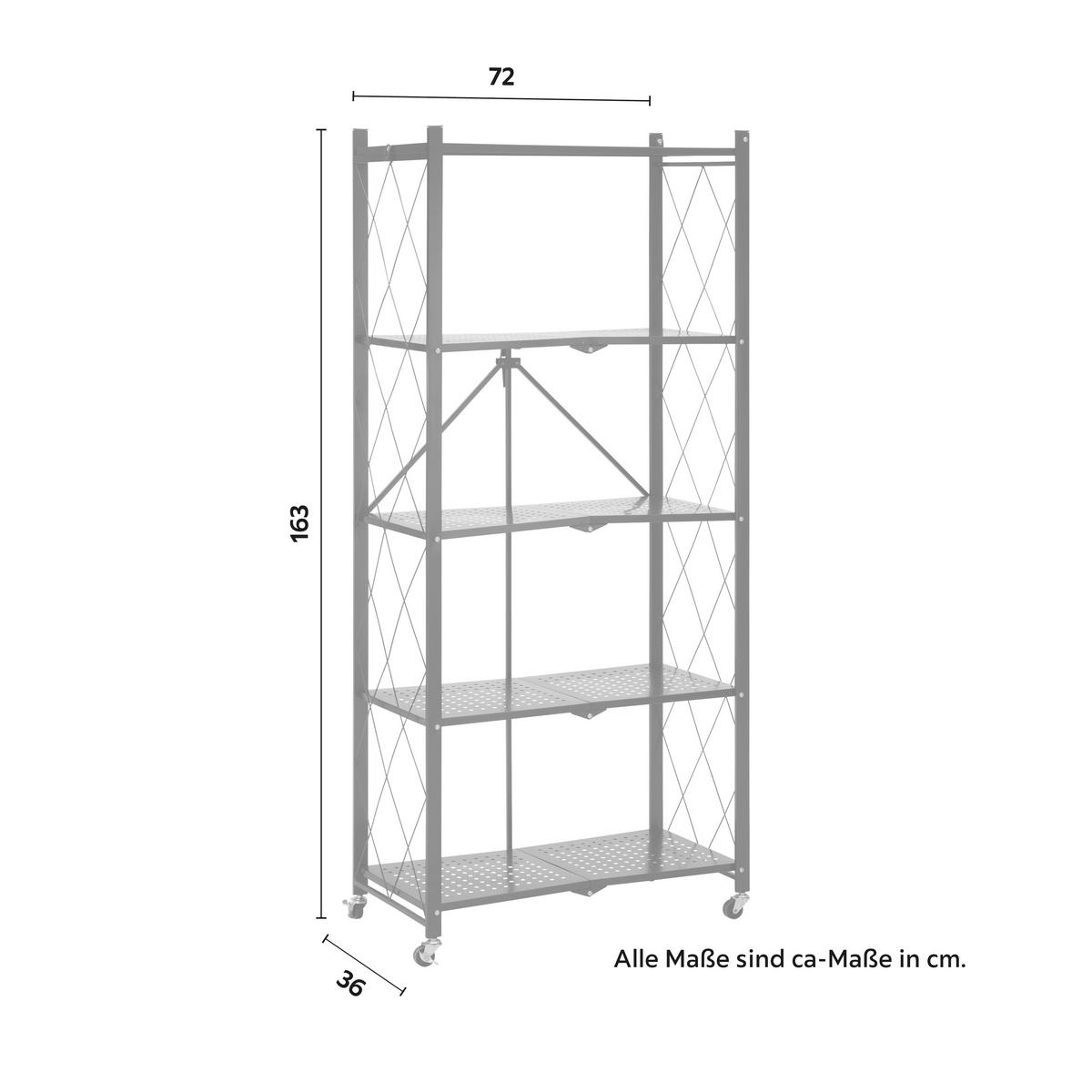 REGAŁ STOJĄCY SANDRO - czarny, Modern, tworzywo sztuczne/metal (72/163/36cm) - Bessagi Home
