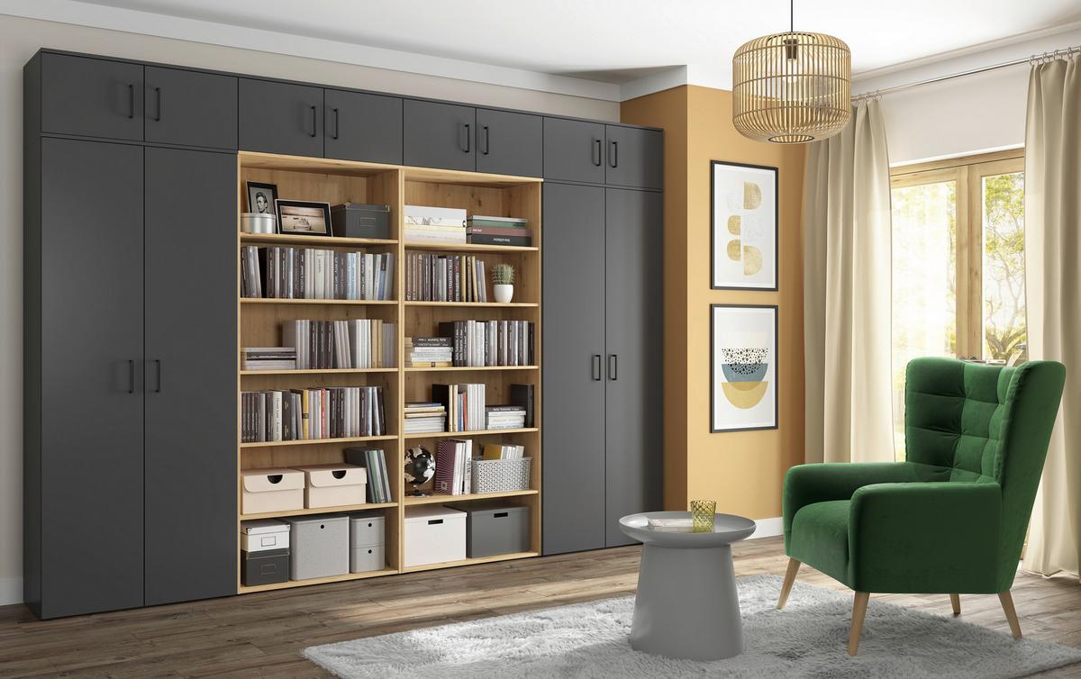 Eckkommode Multistauraum Weiss - Weiss/Anthrazit, Modern, Holzwerkstoff/Kunststoff (71,5/83/71,5cm) - Premium Living