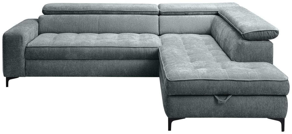 Kutna Garnitura Talia - tamno siva/crna, Basics, tekstil/metal (251/70-90/203cm) - Modern Living