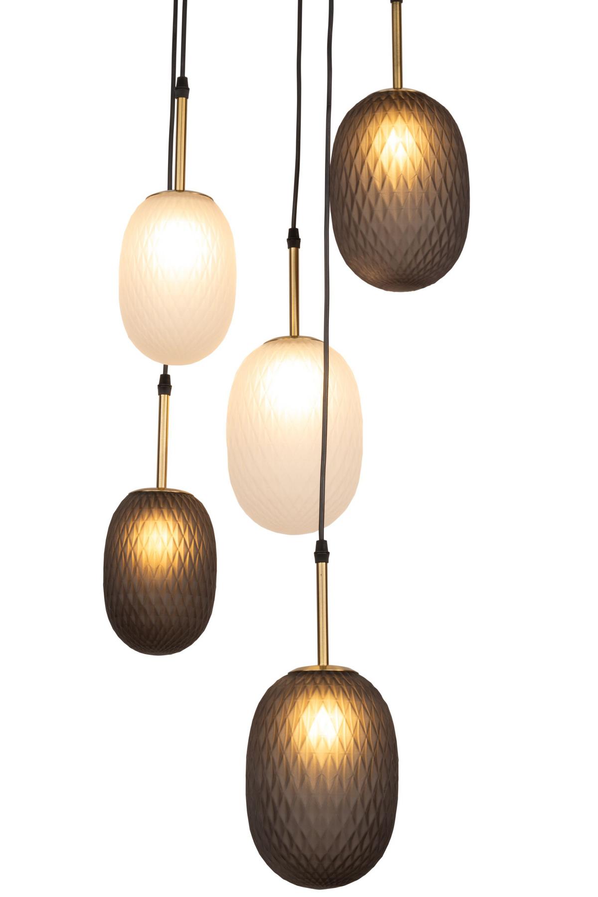 LAMPA WISZĄCA SAVANNAH - kolor brązu/czarny, Trend, metal/szkło (350/150cm) - Novel