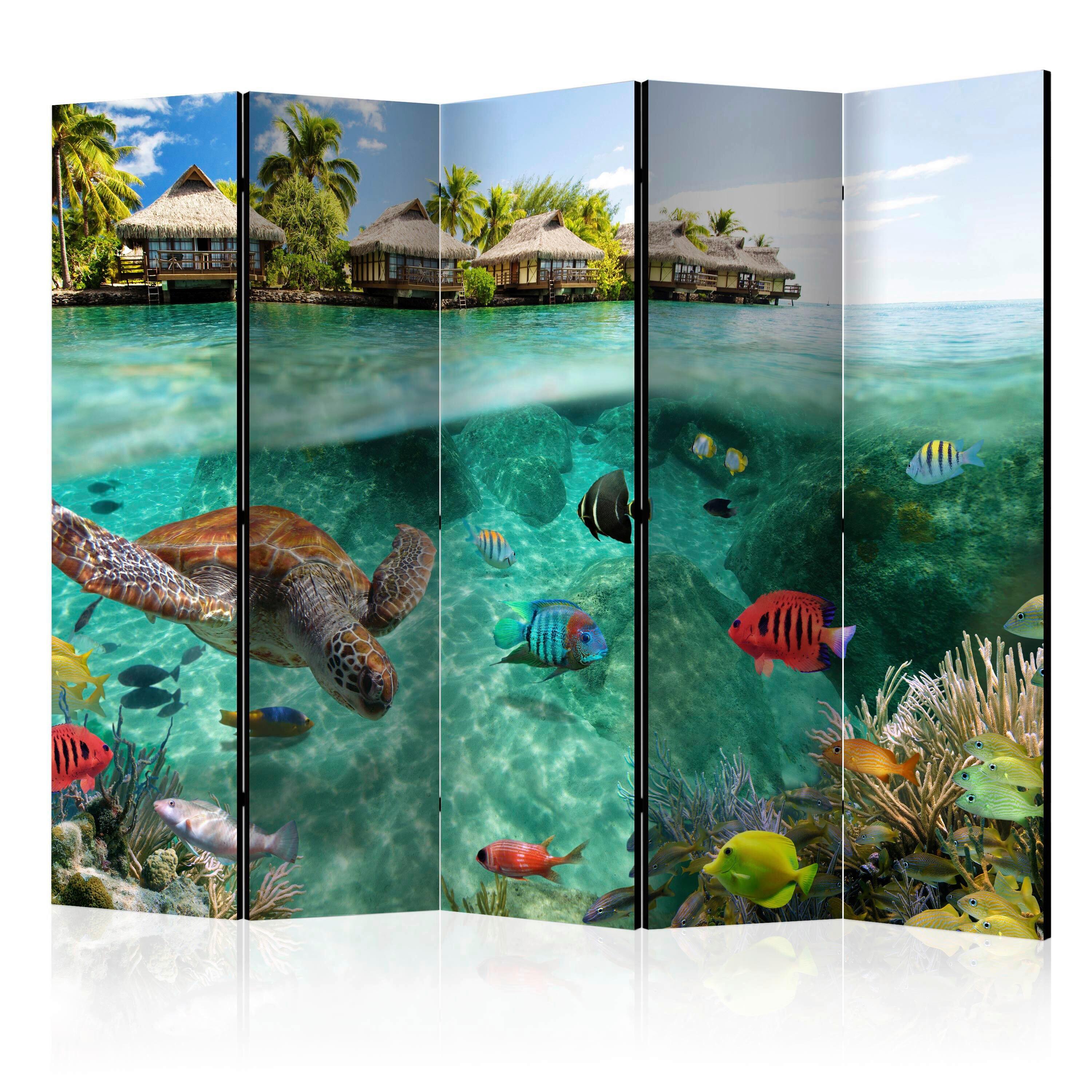 Paravent under the Surface of Water Multicolor - Multicolor, Basics, Holz/Textil (225/172/3cm) - artgeist
