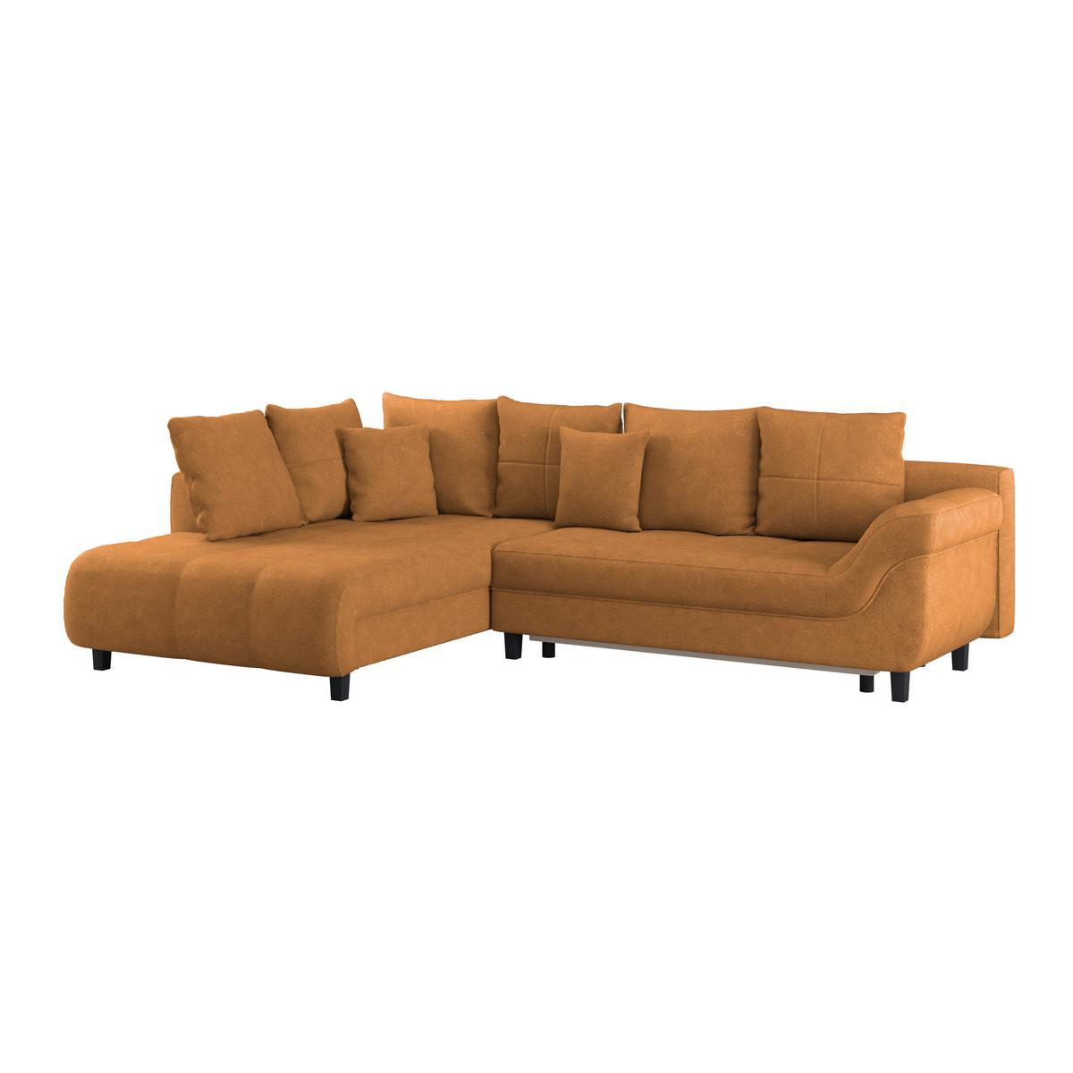Kutna Garnitura Mendoza - narančasta/crna, Design, tekstil/drvo (197/309cm) - Modern Living