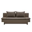 Schlafsofa Braun mit Bettkasten - Dunkelbraun/Schwarz, MODERN, Kunststoff/Textil (199/83/81cm) - MÖMAX modern living