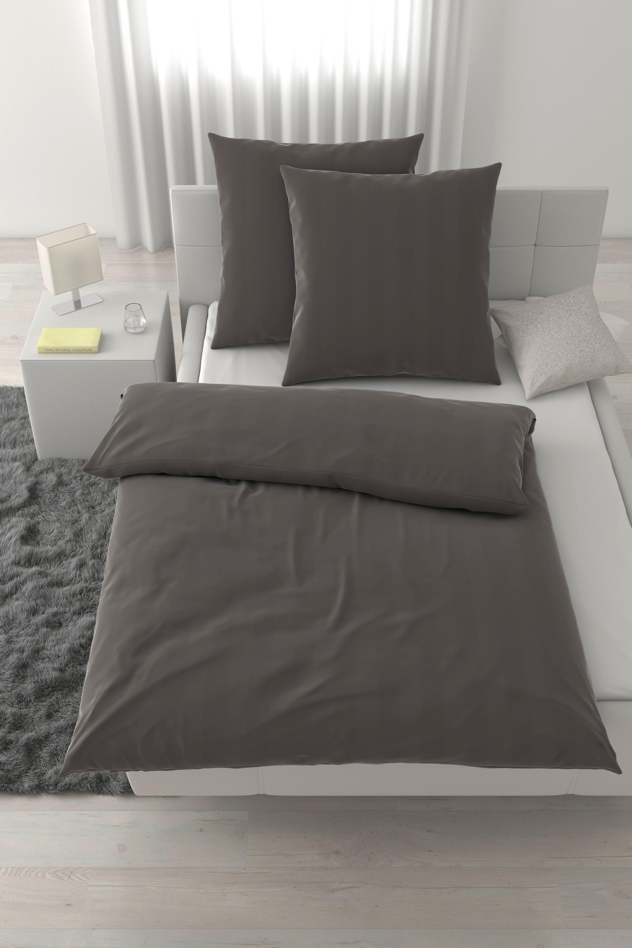 Bettwäsche Xenia Streif XXL Anthrazit ca. 200x200cm - Anthrazit, MODERN, Textil (200/200cm) - Premium Living