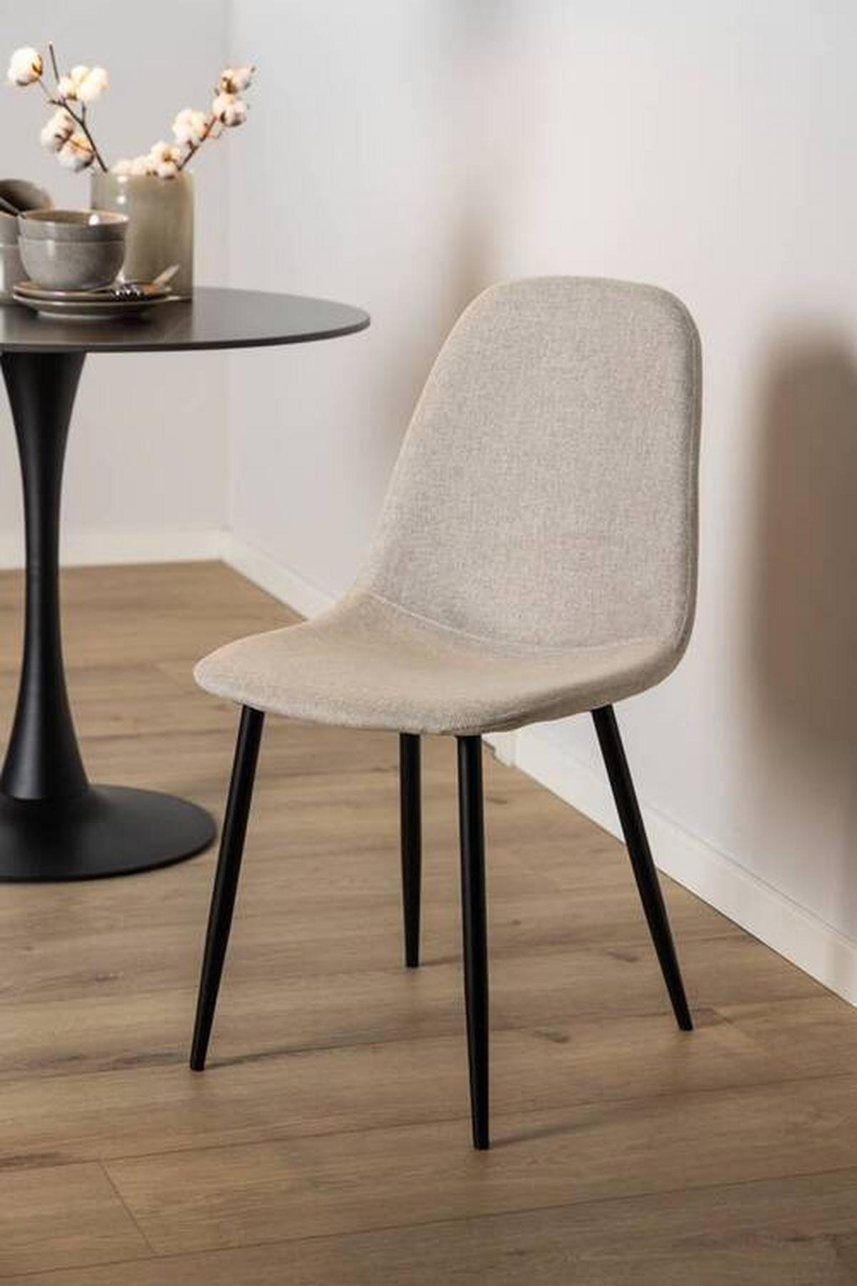 KRZESŁO CELIA - beżowy/czarny, Trend, metal/tkanina (44/86/54cm)