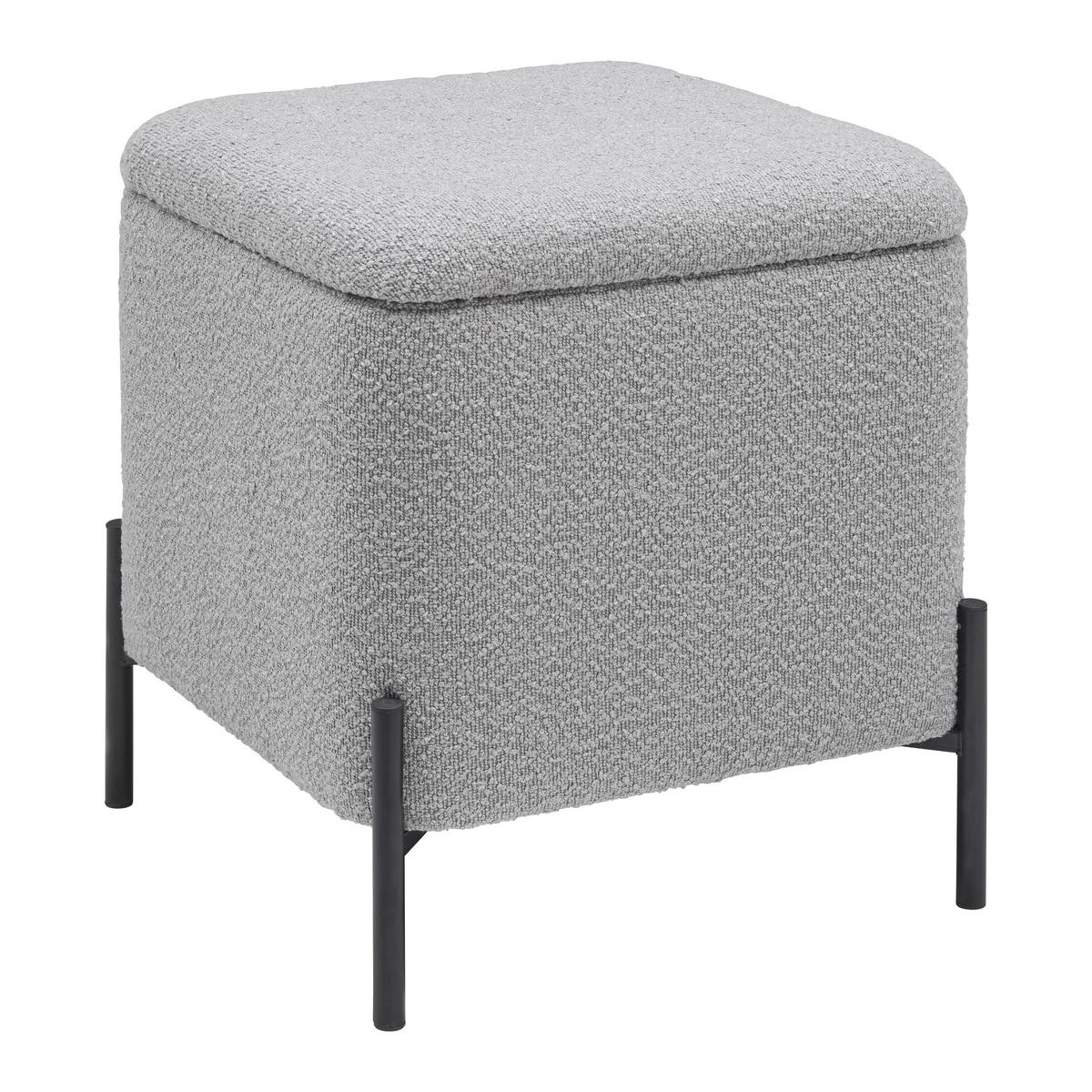Hocker Mixo Grau - Schwarz/Grau, MODERN, Holzwerkstoff/Textil (43/50/43cm) - Mömax