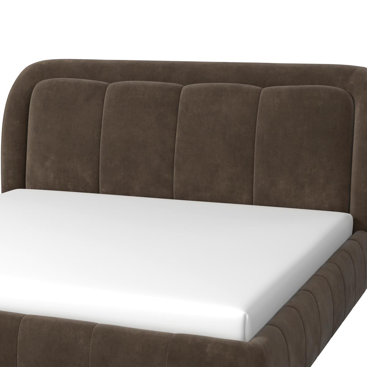 Polsterbett Anton Braun ca. 160x200 cm - Schwarz/Braun, MODERN, Holz/Textil (160/200cm) - Bessagi Home