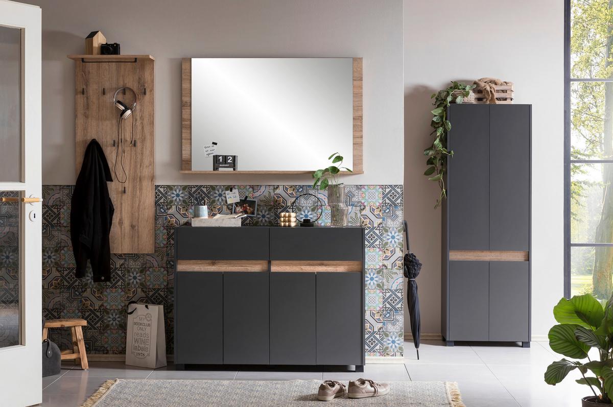 Kommode Cosmo ca.112,2x84,4x33cm Anthrazit - Anthrazit/Silberfarben, Design, Holzwerkstoff/Kunststoff (112,2/84,8/33cm) - MID.YOU