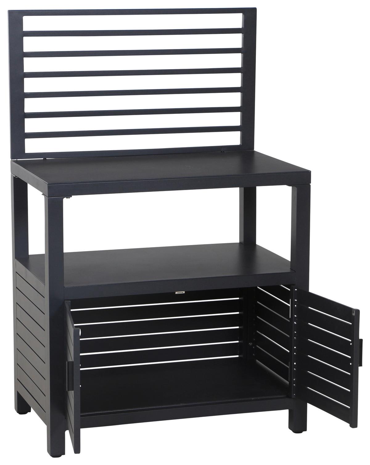 OUTDOORKÜCHE L19583 - Anthrazit, MODERN, Metall (90/141/56cm) - Siena Garden