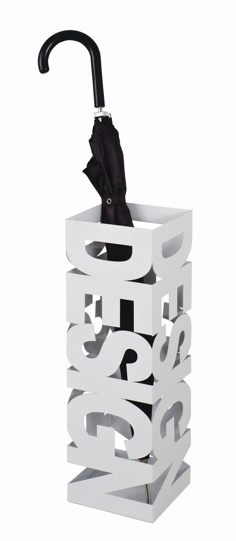 STOJAK NA PARASOLE DESIGN - biały, Design, metal (16/48/16cm)