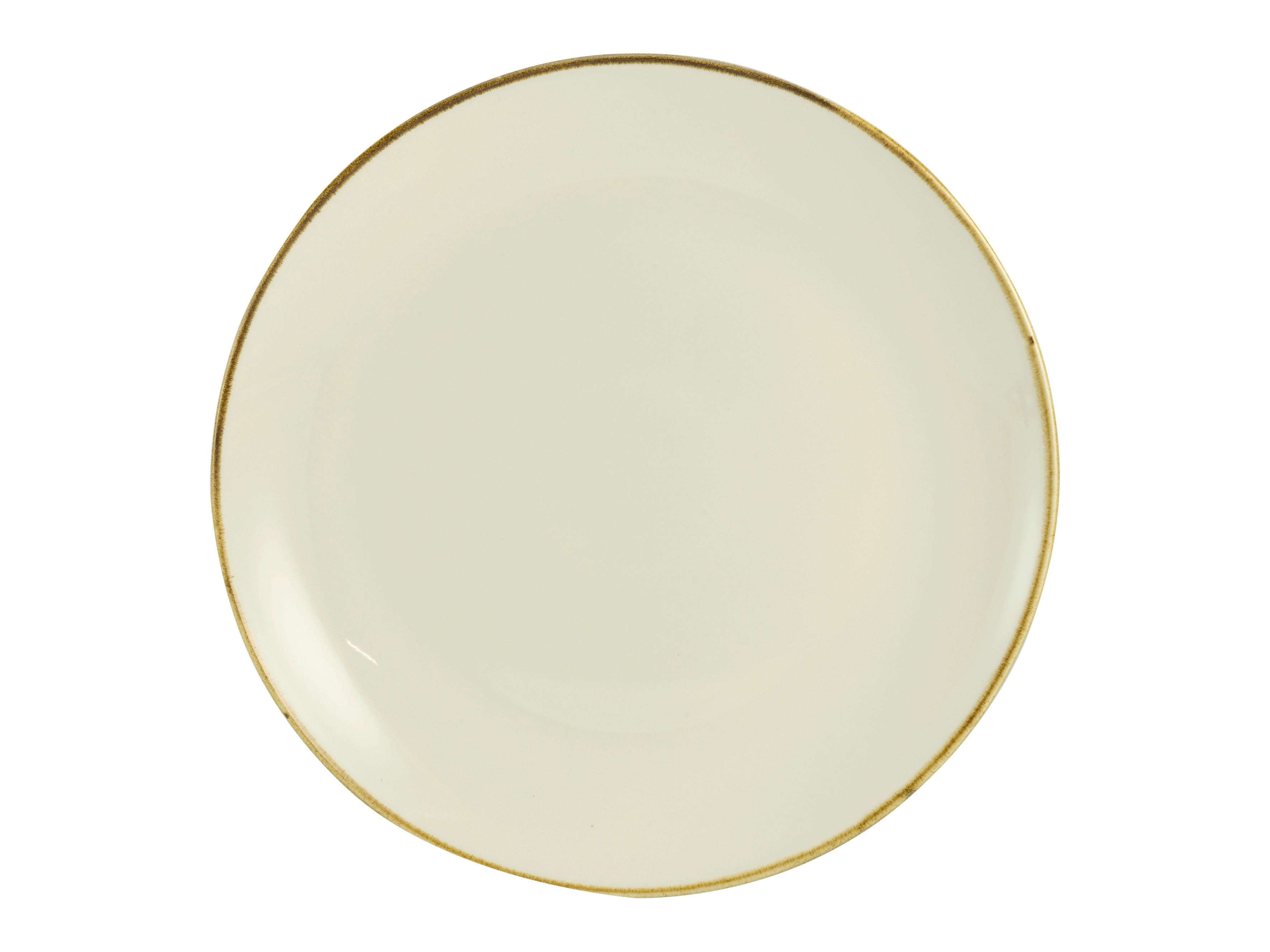 TALERZ OBIADOWY LINEN - kremowy/biały, ceramika (28/28/3cm) - Premium Living
