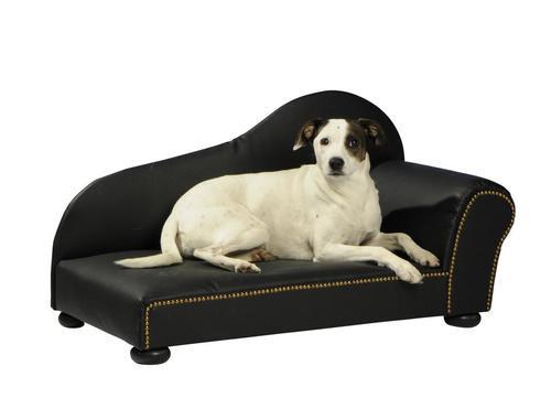 Hundesofa Ottomane ca. 75x39x40cm - Schwarz, KONVENTIONELL, Textil (75/39/40cm)