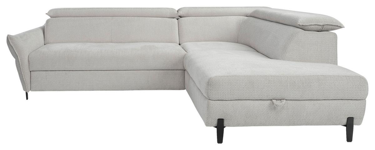 Ugaona Garnitura Romeo - svijetlo siva/crna, Moderno, drvni materijal/tekstil (257/76-95/207-212cm) - Modern Living