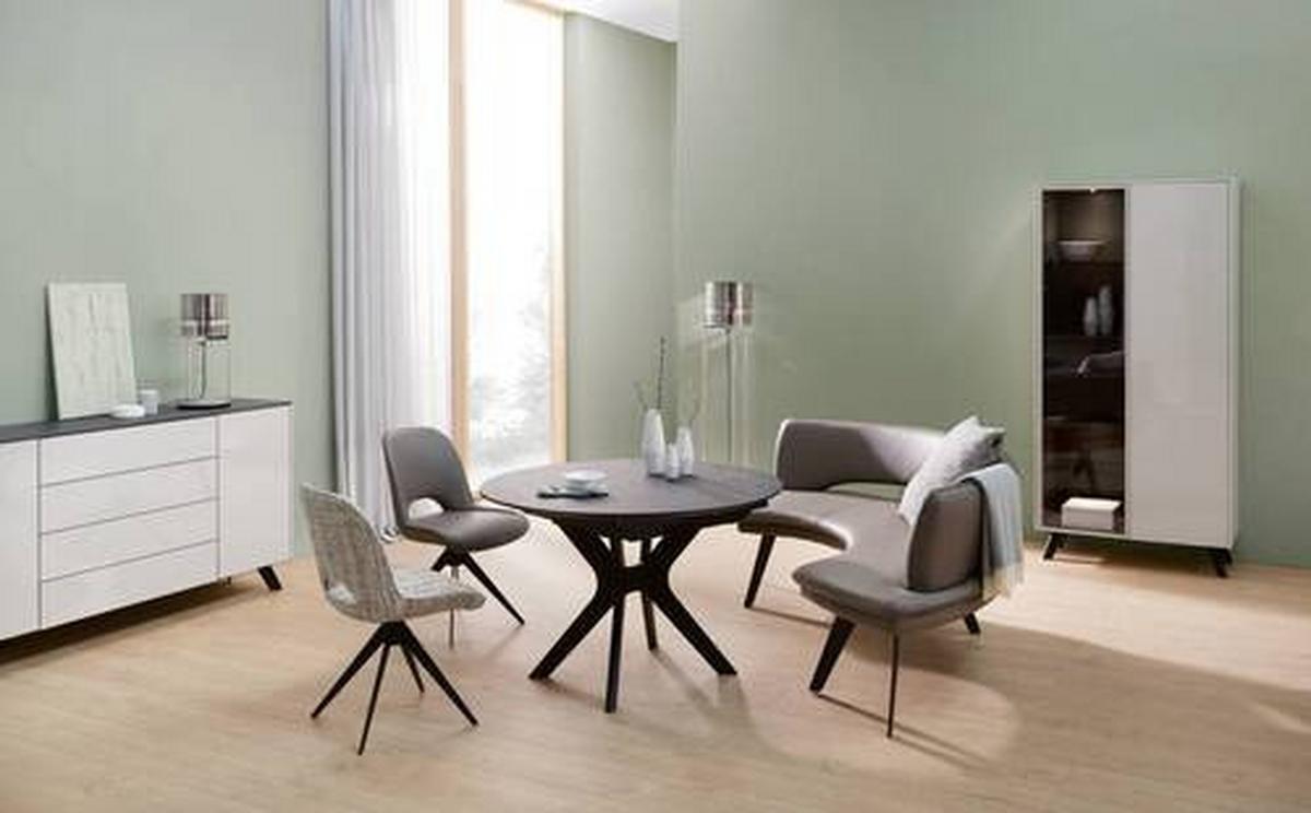 ŁAWKA TWIST JOOP! - beżowy/czarny, Design, skóra/metal (238/84/154cm) - Joop!