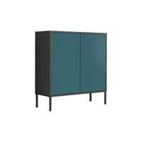 Kommode Mailand Typ 4 Anthrazit/Petrol - Anthrazit/Petrol, MODERN, Holzwerkstoff/Metall (79/86/33cm) - MID.YOU