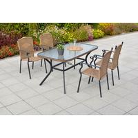 GARTENSET ROMA - Graphitfarben/Naturfarben, MODERN, Kunststoff/Metall - Gardenson
