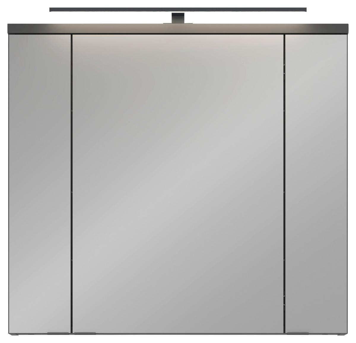 Dulap cu oglindă Manhattan - antracit, Modern, sticlă/material pe bază de lemn (80/72,6/19,7cm) - Luca Bessoni