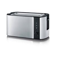Toaster AT 2590 max. 1400 Watt - Edelstahlfarben/Schwarz, Kunststoff/Metall (38/16,5/19cm) - Severin