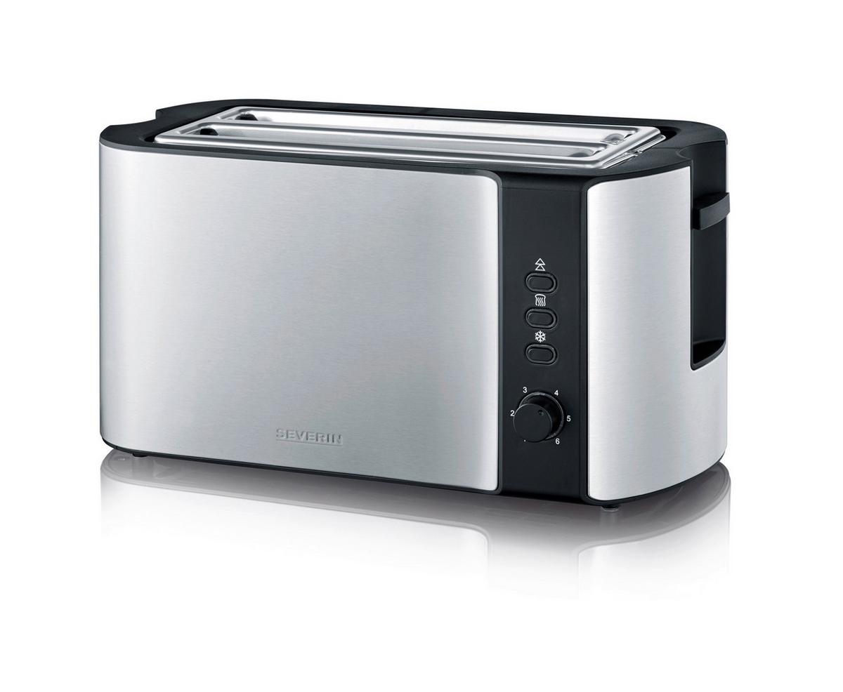 Toaster AT 2590 max. 1400 Watt - Edelstahlfarben/Schwarz, Kunststoff/Metall (38/16,5/19cm) - Severin