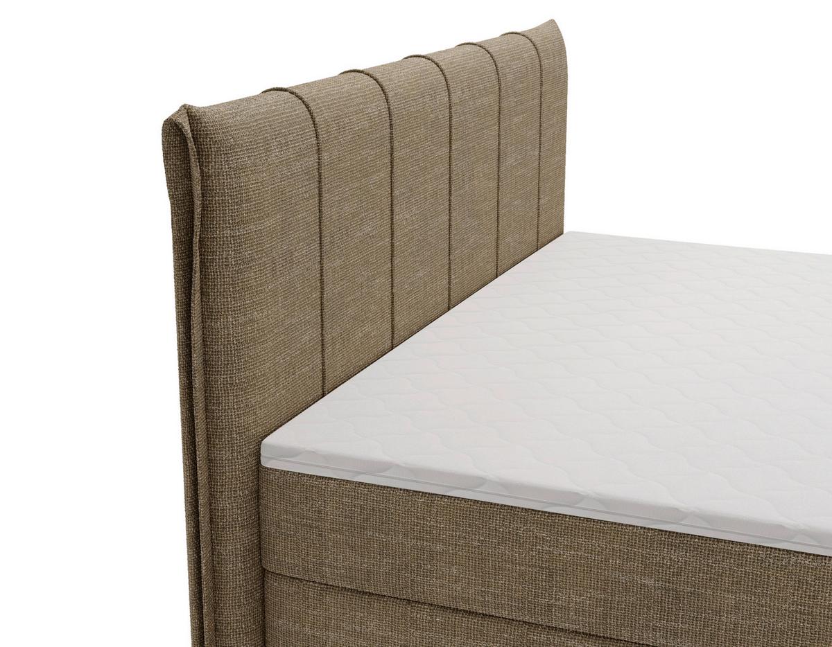 Boxbett Veloria Braun ca. 160x200cm - Beige/Schwarz, KONVENTIONELL, Textil/Metall (160/200cm) - Based