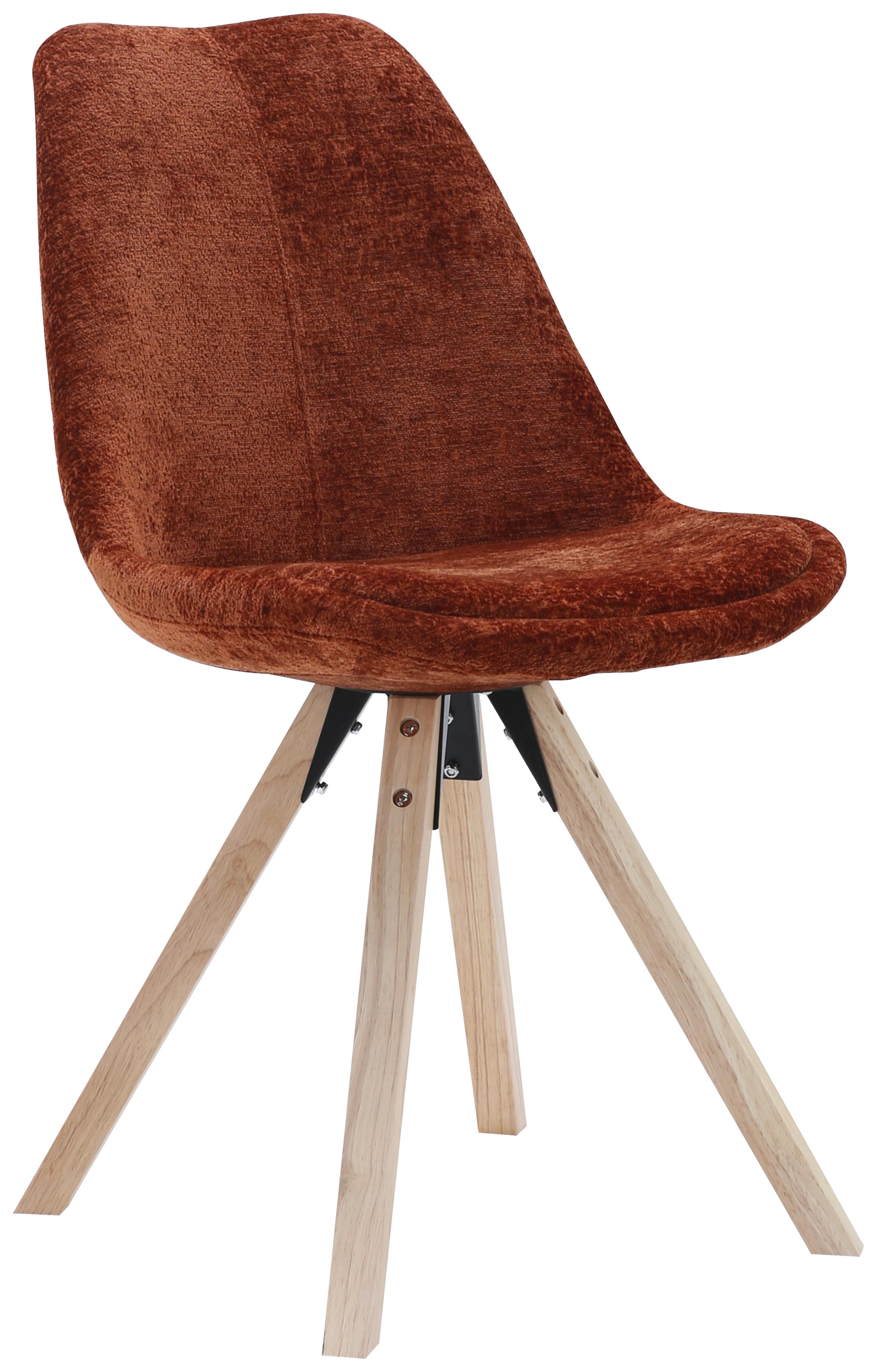 Stuhl Lilly 2 Braun - Braun/Naturfarben, MODERN, Holz/Textil (49/85/57cm) - Based