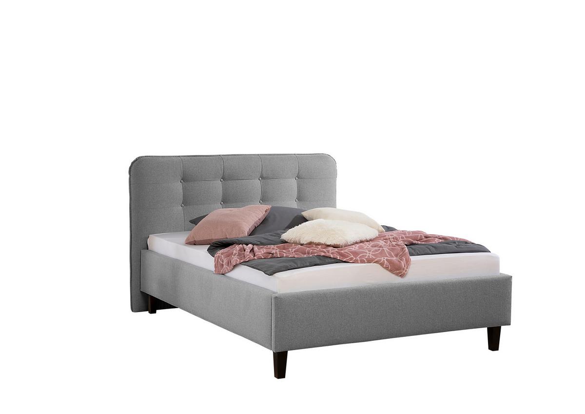 Polsterbett Alian Grau ca. 140x200 cm - Schwarz/Grau, MODERN, Holz/Textil (140/200cm) - Livetastic
