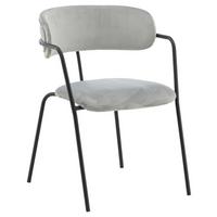 Stuhl-Set Arrow 2er-Set ca. 58x79 cm Samt Grau - Schwarz/Grau, Design, Textil/Metall (58/79/61cm) - Livetastic