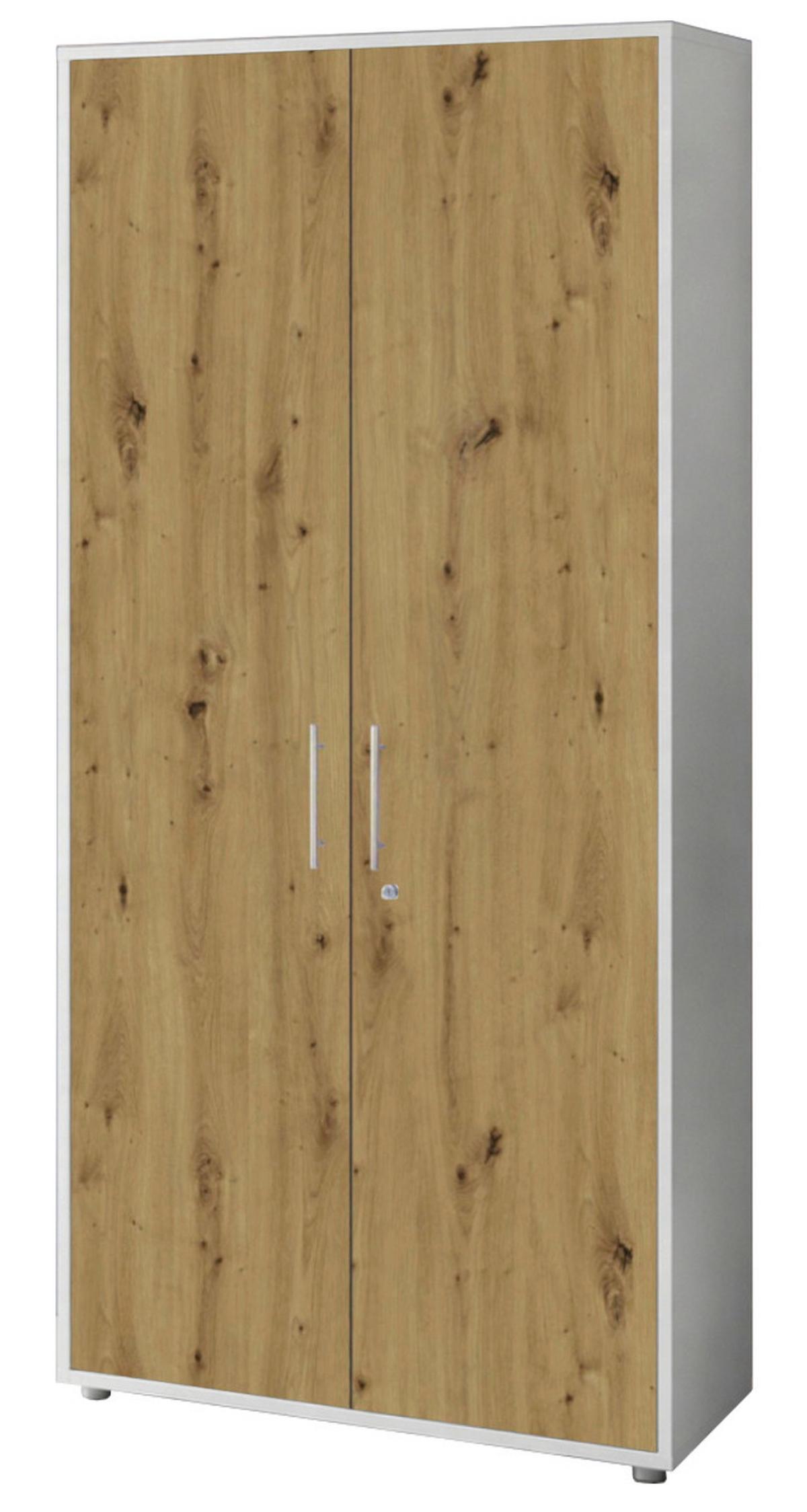 AKTENSCHRANK OFFICE EDITION - SW SET 1 HOCH - Eiche Artisan/Weiß, MODERN, Holzwerkstoff (168,8/185,6/33cm) - MID.YOU