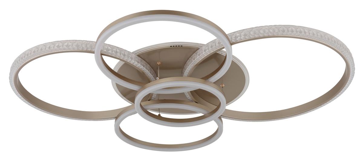 LED-DECKENLEUCHTE 48467-70CH LORELEI - Klar/Champagner, Design, Kunststoff/Metall (110/88/12cm) - Globo