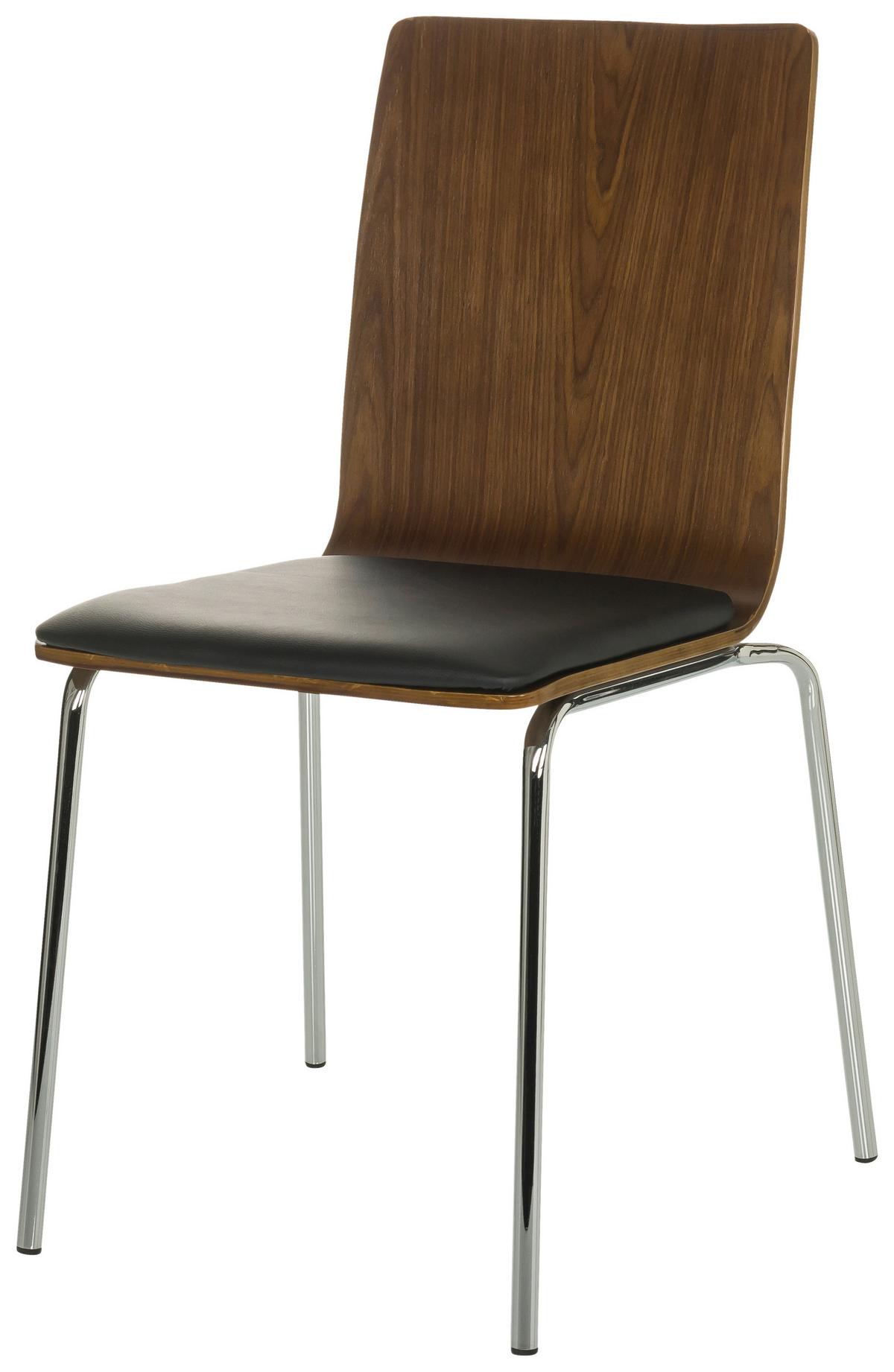 Konferenčni Stol Peria, Oreh, Črna - srebrne barve/črna, Basics, kovina/les (50/86/55cm) - MID.YOU