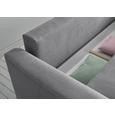 Sofa mit Schlaffunktion in Grau 'Lazy 3DL' - Pink/Silberfarben, Design, Holzwerkstoff/Kunststoff (250/87/129cm) - Livetastic Sofa mit Schlaffunktion in Grau 'Lazy 3DL' - Pink/Silberfarben, Design, Holzwerkstoff/Kunststoff (250/87/129cm) - Livetastic