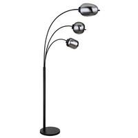 BOGENLEUCHTE 15345-3S  BLACKY - Schwarz/Grau, Design, Glas/Metall (80/60/175cm)