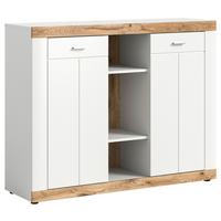 Kommode Laredo ca. 104x131 cm Nox Eiche/Weiß - KONVENTIONELL, Holzwerkstoff/Kunststoff (104/131/40cm) - MID.YOU