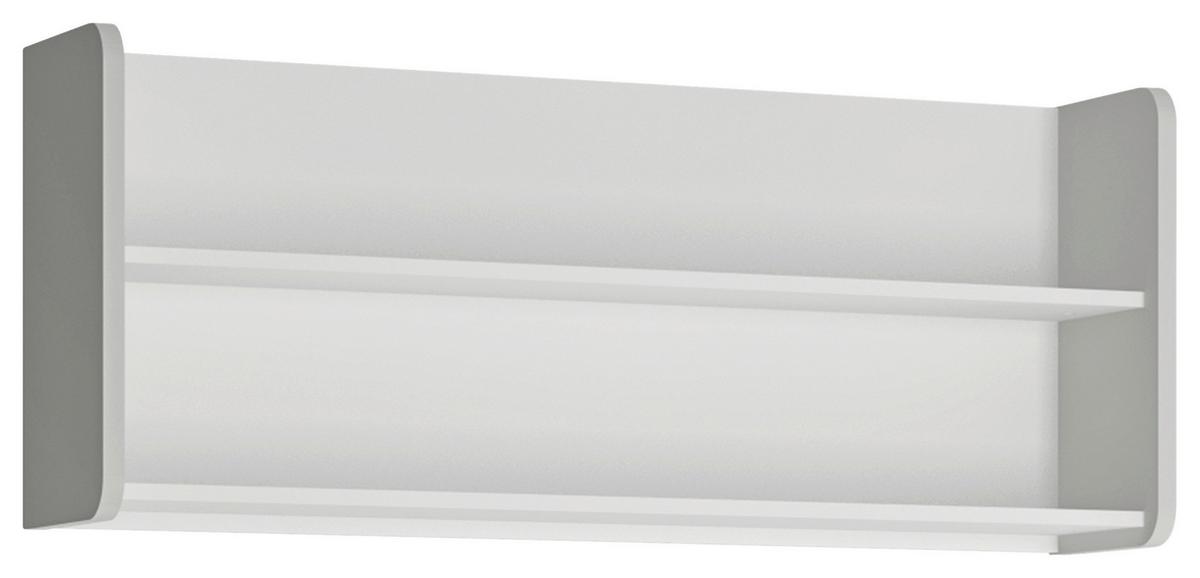 Zidna Polica Flexi - bijela/siva, Moderno, drvni materijal (118/48/24cm) - Premium Living
