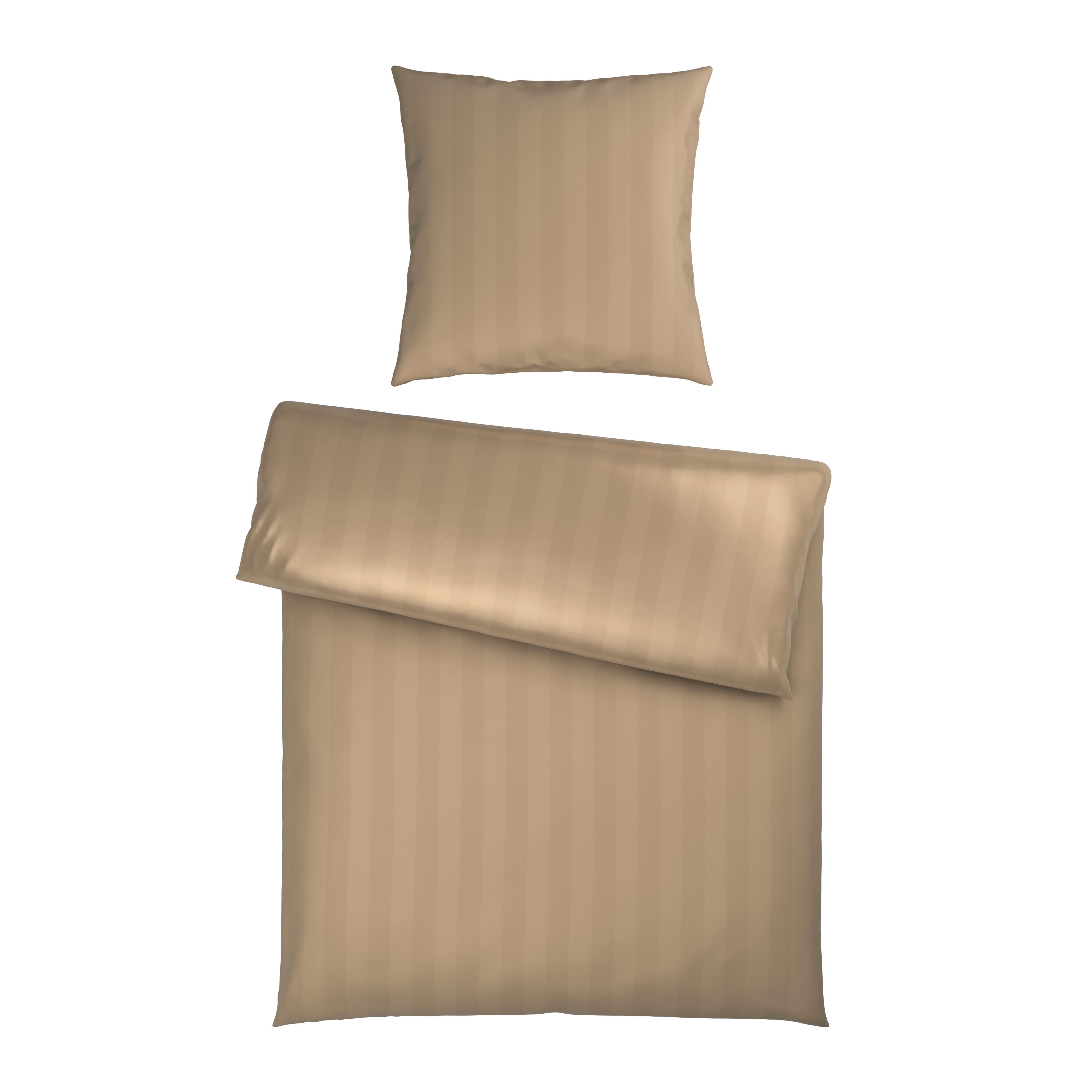 Bettwäsche Xenia Streif Beige ca. 135x200cm - Beige, MODERN, Textil (135/200cm) - Premium Living
