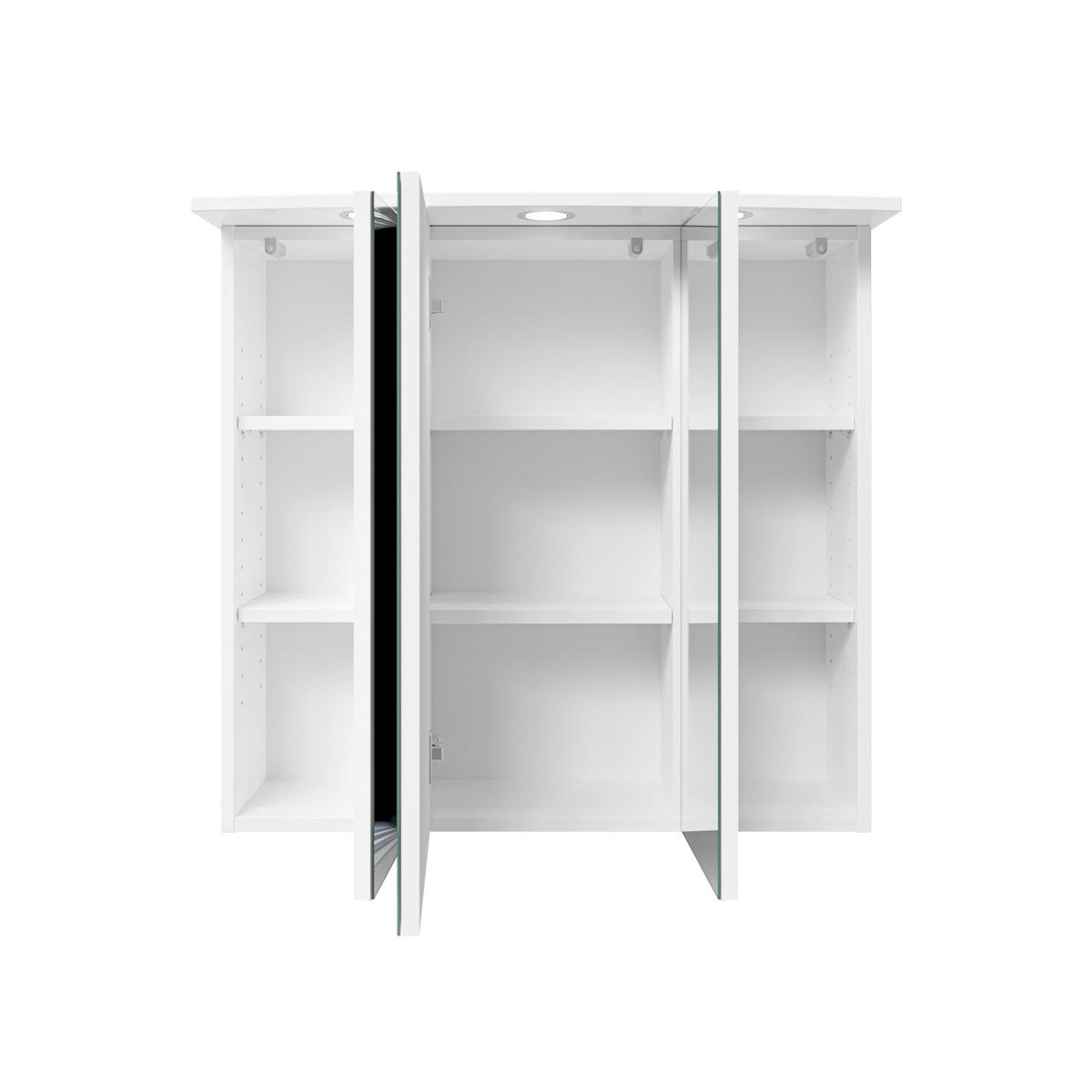 SZAFKA Z LUSTREM CARINA - biały/kolor chromowy, Konventionell, materiał drewnopochodny/metal (75/72/20cm) - Carryhome