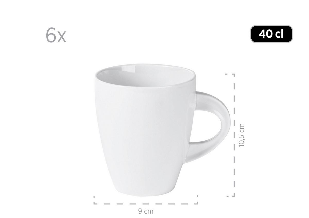 KAFFEEBECHERSET LA MUSICA 6ER-SET WEISS - Weiß, Basics, Keramik (400ml) - Mäser