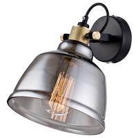 Wandleuchte Irving Schwarz max. 40 Watt - Messingfarben/Schwarz, Trend, Glas/Metall (20/27/25cm) - MAYTONI