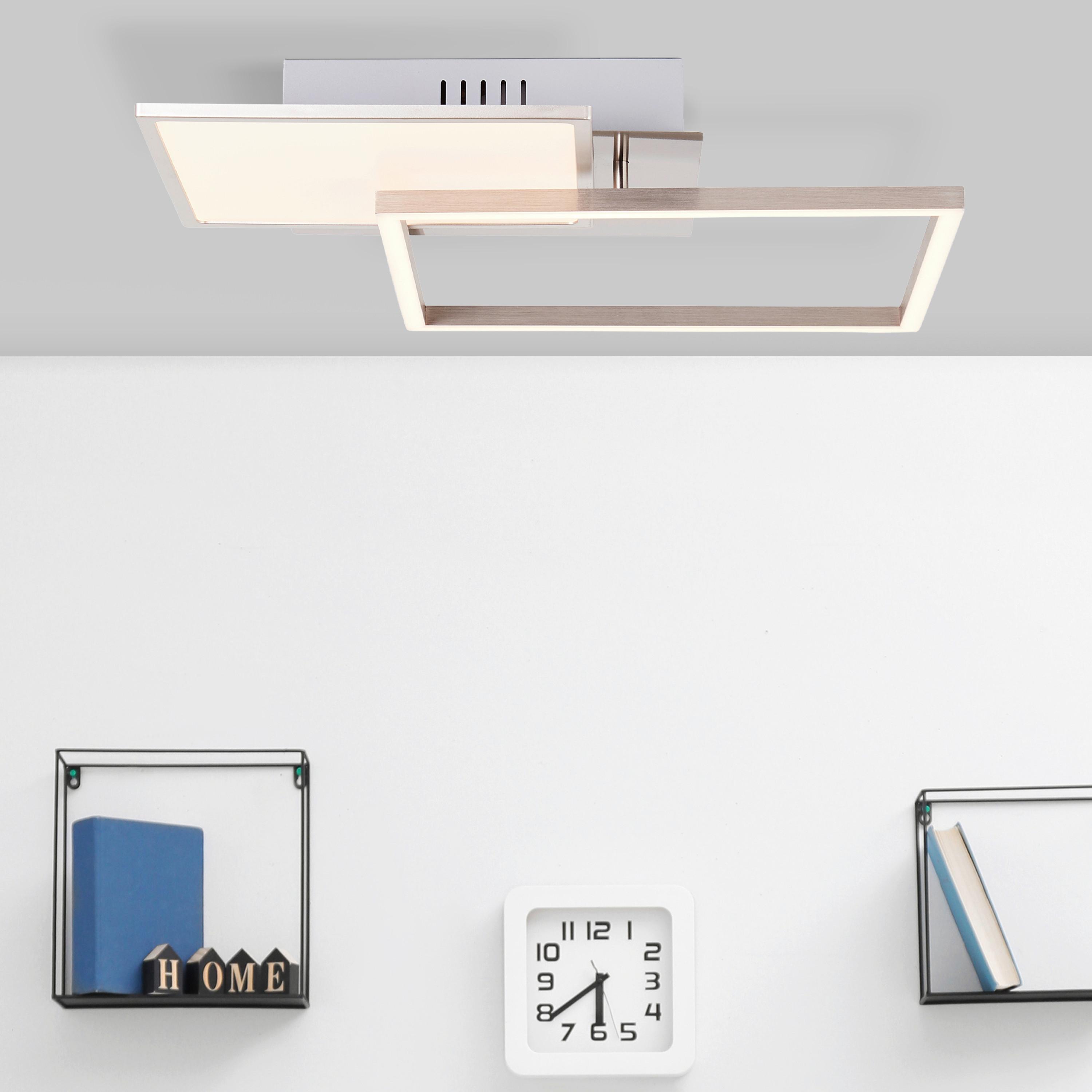 LED-Deckenleuchte Zelia Nickelfarben max. 20 Watt - Nickelfarben, Design, Kunststoff/Metall (6,4/40/40cm) - Brilliant