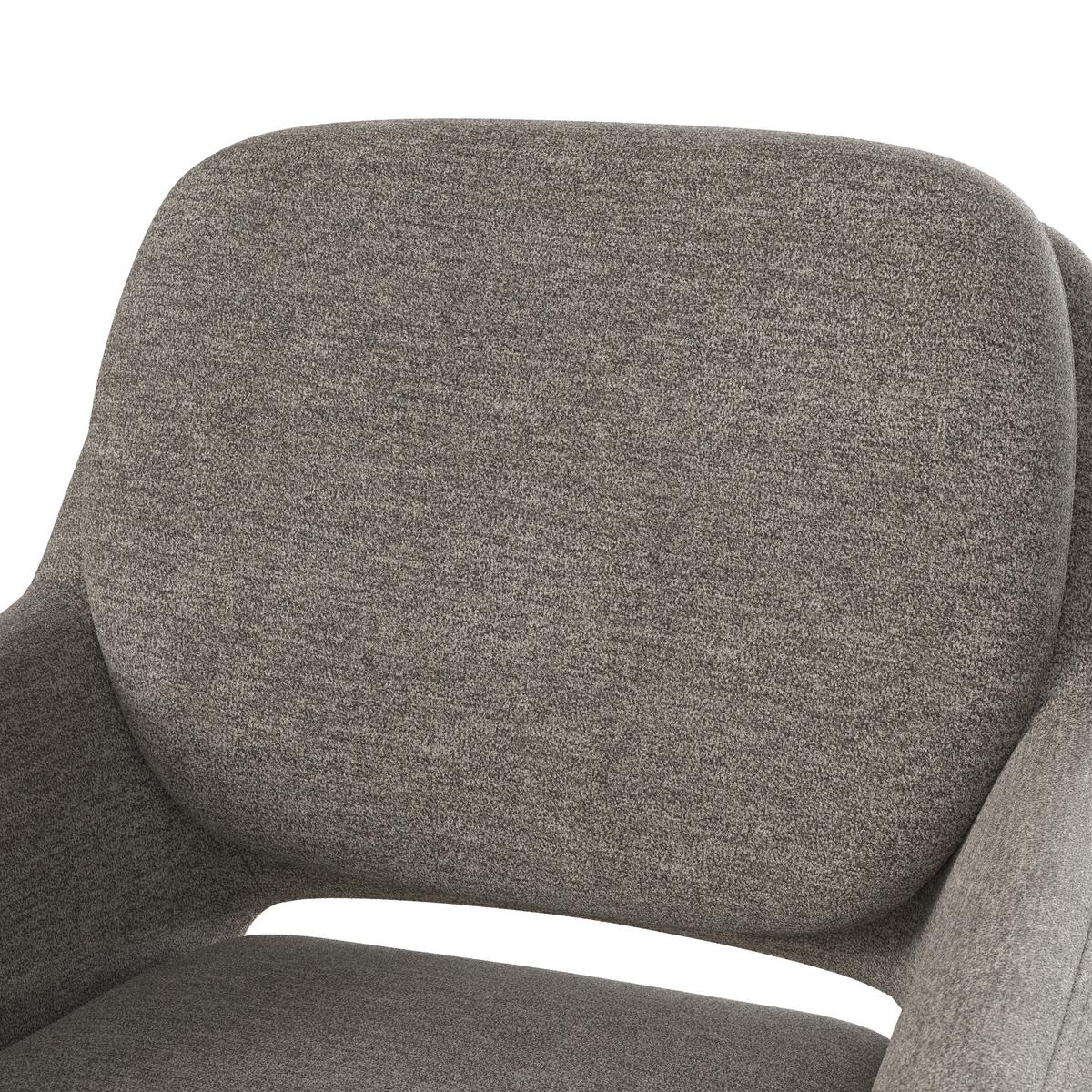 Armlehnstuhl Adrien Braun Webstoff Drehbar Gepolstert - Braun/Naturfarben, MODERN, Holz/Textil (64/59/92cm) - Bessagi Home