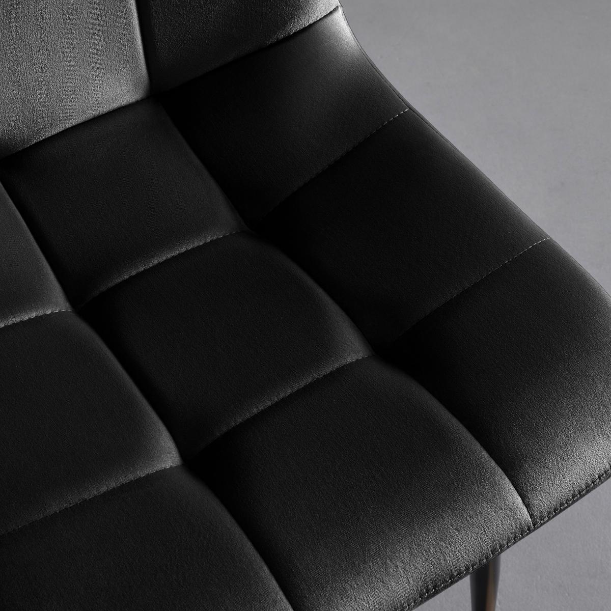 Stuhl Ria Schwarz Samt Gepolstert - Schwarz, MODERN, Holz/Textil (43,5/87/54cm) - Bessagi Home