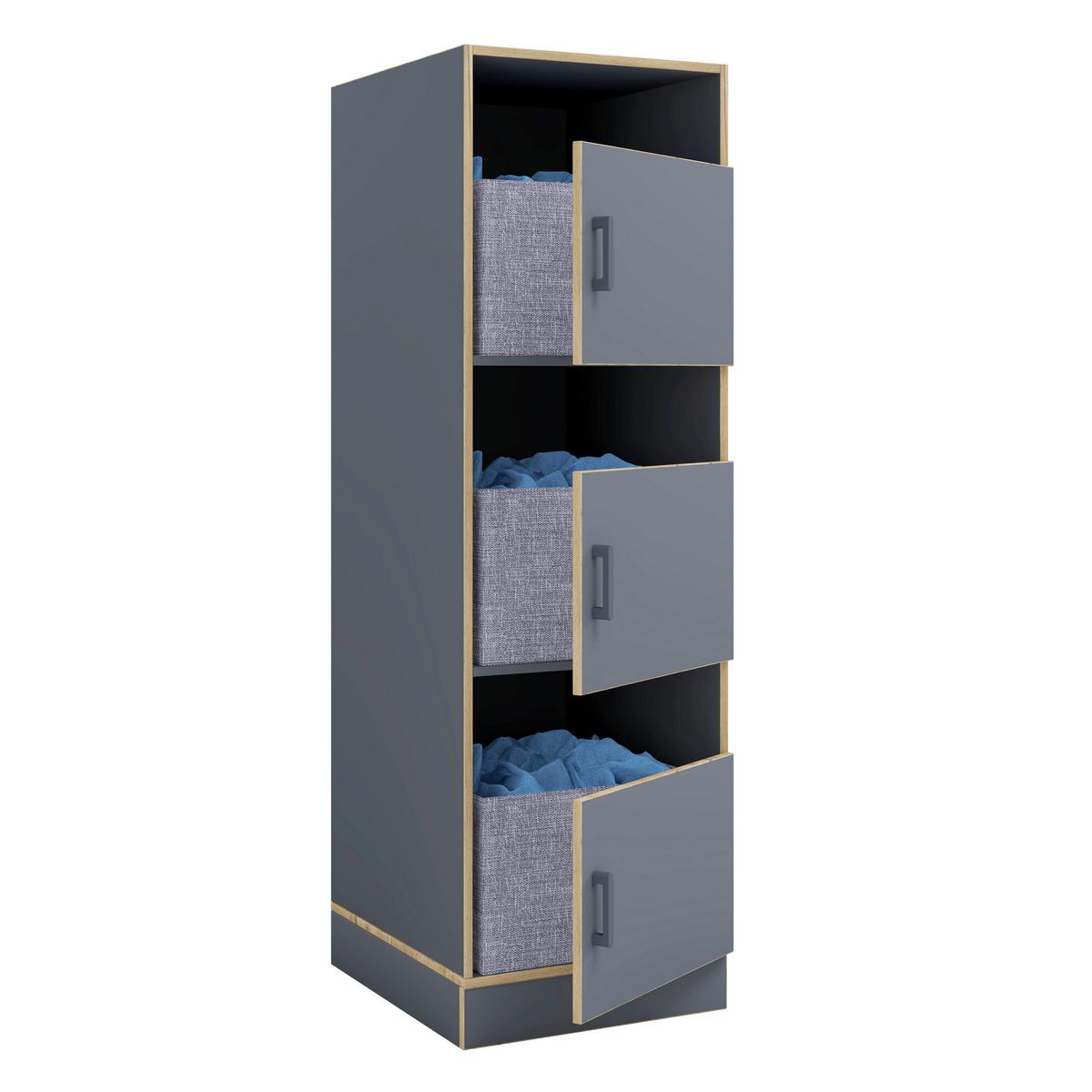 Wäscheschrank Rislo - Honigeiche/Anthrazit, Trend, Holzwerkstoff/Kunststoff (50/162/60cm) - MID.YOU