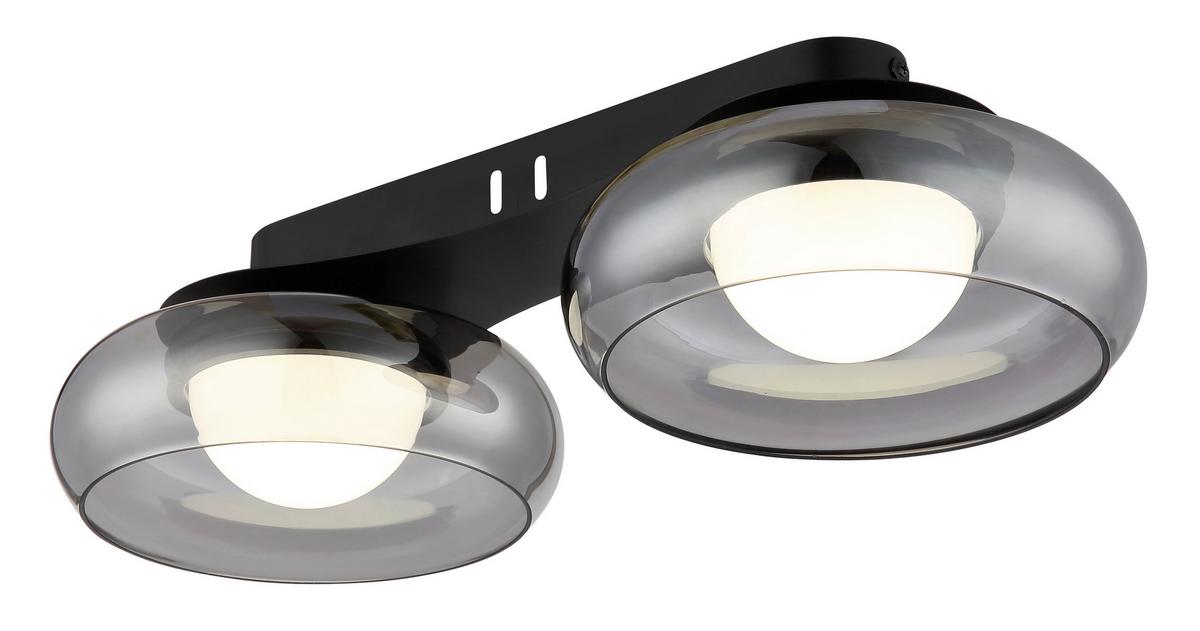 Led Stropna Svjetiljka Carlene - bijela/siva, Design, staklo/metal (45/20/10cm) - Globo
