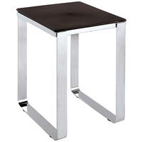 STOŁEK KĄPIELOWY LOLITA - antracytowy/kolor chromowy, Basics, tworzywo sztuczne/metal (36/45,5/35cm)