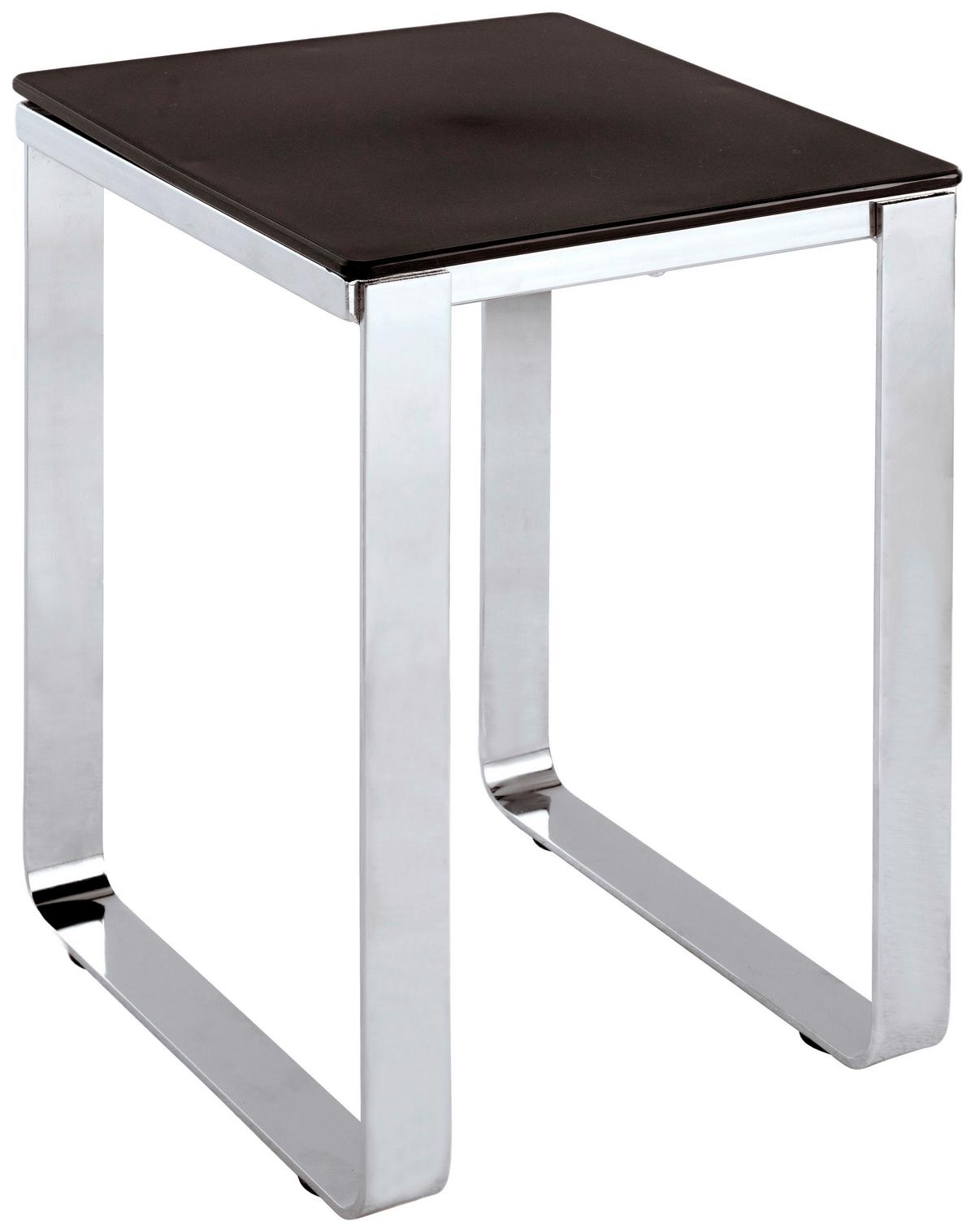 STOŁEK KĄPIELOWY LOLITA - antracytowy/kolor chromowy, Basics, tworzywo sztuczne/metal (36/45,5/35cm)